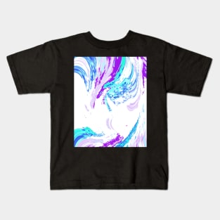 Contemporary Blue and Purple Abstract Art Kids T-Shirt